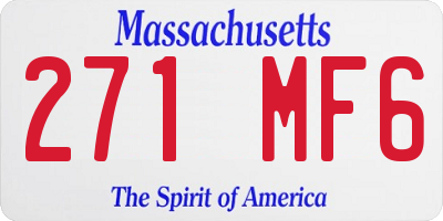 MA license plate 271MF6