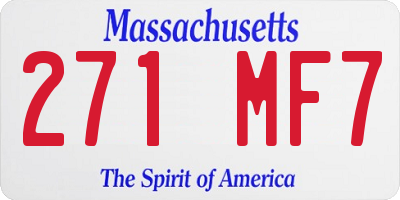 MA license plate 271MF7