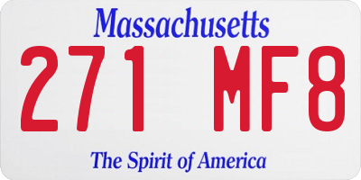 MA license plate 271MF8