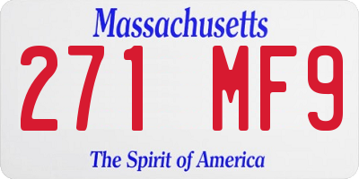 MA license plate 271MF9