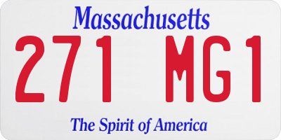 MA license plate 271MG1