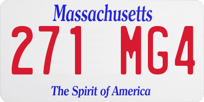 MA license plate 271MG4
