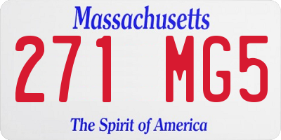 MA license plate 271MG5