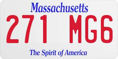 MA license plate 271MG6