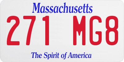 MA license plate 271MG8