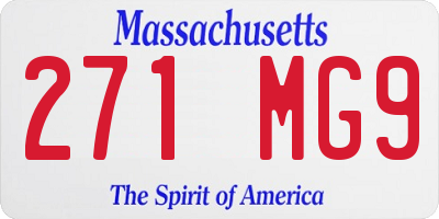 MA license plate 271MG9