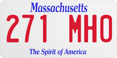 MA license plate 271MH0