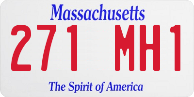 MA license plate 271MH1
