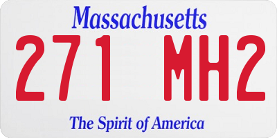 MA license plate 271MH2
