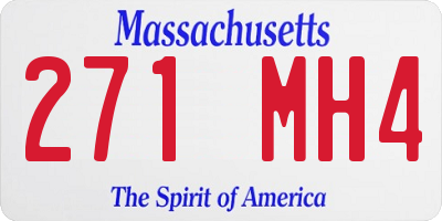 MA license plate 271MH4