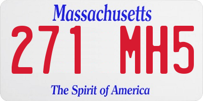 MA license plate 271MH5