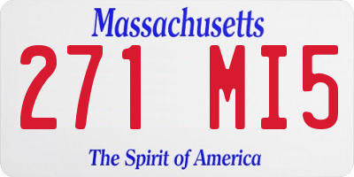 MA license plate 271MI5