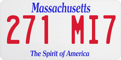 MA license plate 271MI7