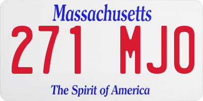 MA license plate 271MJ0