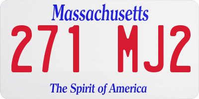 MA license plate 271MJ2