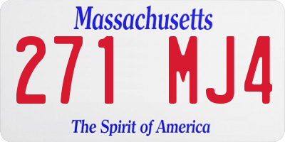MA license plate 271MJ4