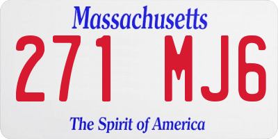 MA license plate 271MJ6