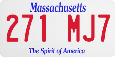 MA license plate 271MJ7