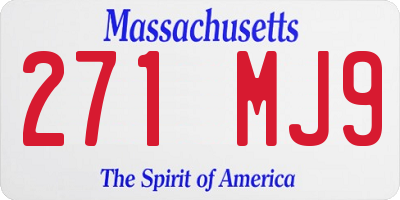 MA license plate 271MJ9