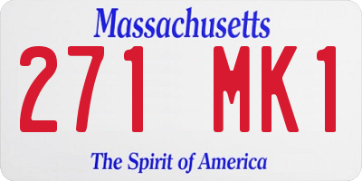 MA license plate 271MK1