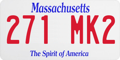 MA license plate 271MK2