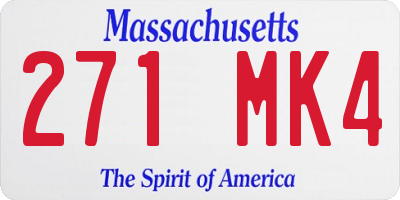 MA license plate 271MK4