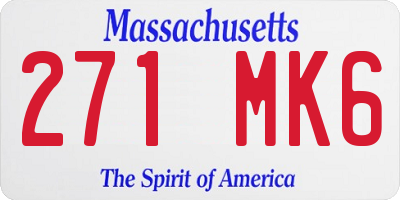 MA license plate 271MK6