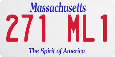 MA license plate 271ML1