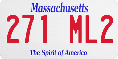 MA license plate 271ML2