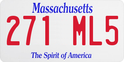 MA license plate 271ML5