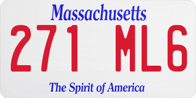 MA license plate 271ML6