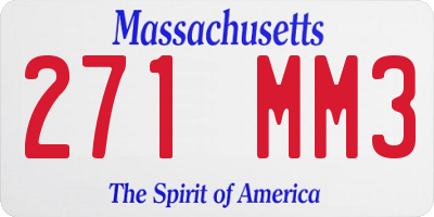 MA license plate 271MM3