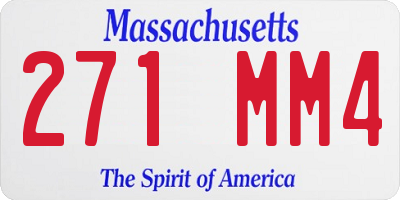 MA license plate 271MM4