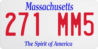 MA license plate 271MM5