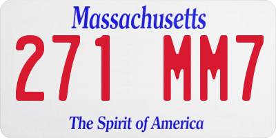 MA license plate 271MM7