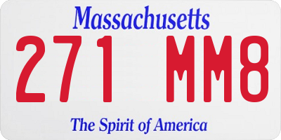 MA license plate 271MM8