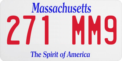 MA license plate 271MM9