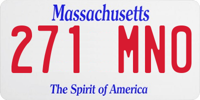 MA license plate 271MN0