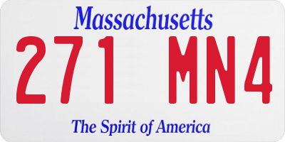MA license plate 271MN4