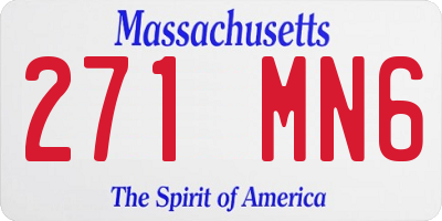 MA license plate 271MN6