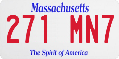MA license plate 271MN7