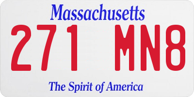 MA license plate 271MN8