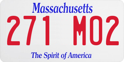 MA license plate 271MO2