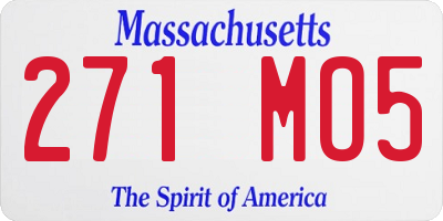 MA license plate 271MO5