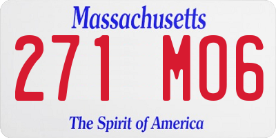 MA license plate 271MO6