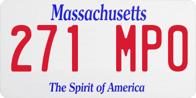 MA license plate 271MP0
