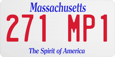 MA license plate 271MP1