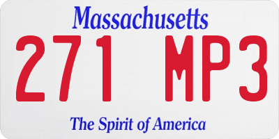 MA license plate 271MP3