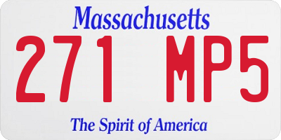 MA license plate 271MP5