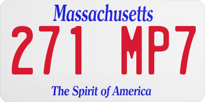 MA license plate 271MP7